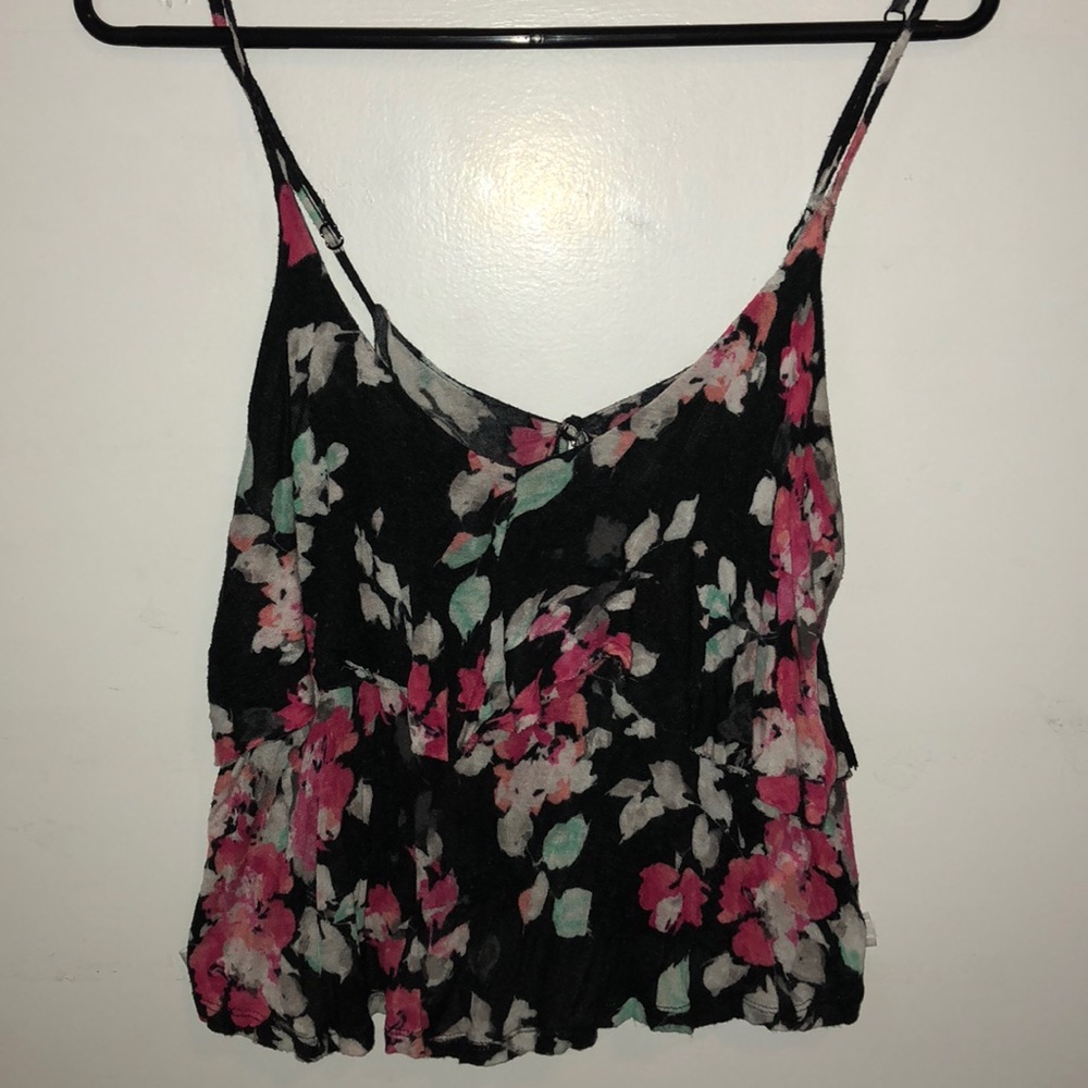 floral flowy cropped cami
